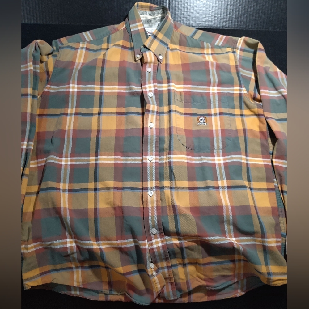 CINCH Western Wear‎ Button Down Long Sleeve Plaid Shirt White Label Size Medium